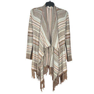 Altar’d State Fringe Cardigan Sweater Boho Open Front Waterfall XS